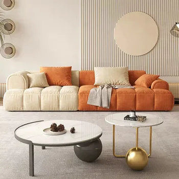 Тканевый диван 2023 Новый скандинавский Современный простой U-образный диван с художественным дизайном, кресло для трех человек, мебель для гостиной в европейском стиле