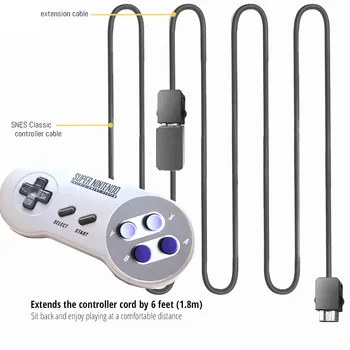 Удлинительный кабель 1,8 м для Super Nintend для SNES Mini для консоли Wi Mini NES Classic controller Edition