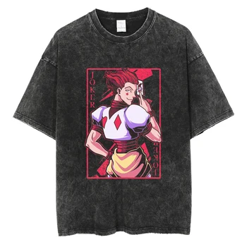 Уличная одежда Harajuku Аниме Hunter × Футболка с графическим принтом Hunter, Летняя хлопковая повседневная футболка, мужские футболки в стиле хип-хоп с коротким рукавом