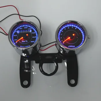 Универсальный мотоциклетный спидометр, датчик пробега 0 ~ 180 км/ч, 13000 об/мин, комплект тахометров со светодиодной подсветкой