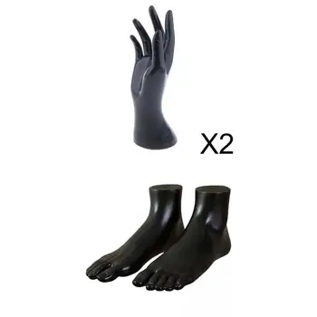 Форма модели руки и ноги черного манекена для демонстрации ювелирных изделий, колец, подставки, столешницы для розничной торговли