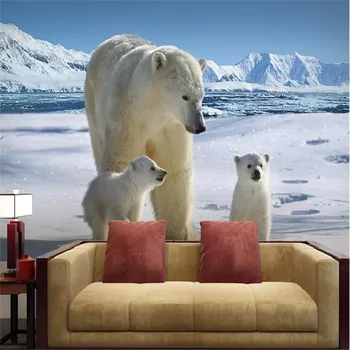 фотообои beibehang, высококачественная покраска стен, айсберг, белые медведи, прекрасный фон для дивана, большие настенные обои, современные