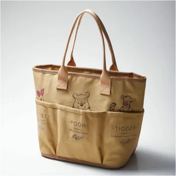 Холщовая сумка Disney с Винни-Пухом, плюшевая сумка с плюшевым мишкой Винни, милая сумка-Пух, большая вместительная сумочка, подарки для детей и девочек