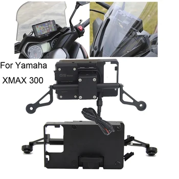 ЧЕРНЫЙ Для Yamaha XMAX 300 XMAX300 X MAX 300 Мотоцикл Передняя Подставка Для Телефона Держатель Смартфона GPS Навигационная Пластина Кронштейн