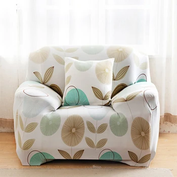 Эластичный чехол для дивана с принтом зеленых листьев, эластичный чехол для дивана, кресло Loveseat, L-образный чехол для дивана для гостиной, мягкая ткань, домашний декор