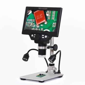 Электронный Цифровой Микроскоп G1200 7-дюймовый HD 12-Мегапиксельная Многоугольная Камера С Непрерывным Зумом Микроскоп С 2 Заполняющими Лампами